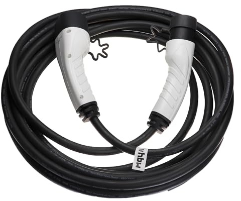 vhbw Ladekabel Typ 2 zu Typ 2 kompatibel mit MG Electric MG ZS Elektroauto, 3-phasig, 16 A, 11 kW, 10 m