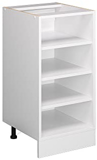 Vicco Küchenregal R-Line, Weiß, 40 cm | Offener Stauraum · Ohne Arbeitsplatte · Höhenverstellbare Füße · 3 Einlegeböden · ✓ Alles griffbereit