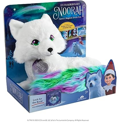 Extraordinary Noorah Plush - 9-Inch Deluxe Animal Plush with Northern Lights-Inspired Tail - As Seen in Elf Pets: A Fox Cub's Christmas Tale - Arctic Fox Pal of The Elf on the Shelf - Brand Scout Elf