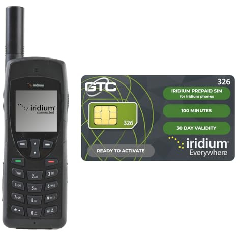 OSAT Teléfono satelital Iridium 9555 + SIM Prepagada de 100 Minutos Validez 30 días Dispositivo Robusto, Impermeable, con GPSCobertura Global para Voz y SMS, Ideal para comunicaciones de Emergencia.
