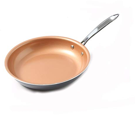 OQHAIR Pan Nonstick Skillet Copper Red Pan Ceramic Skillet Frying Pan Multifunctional Pot Saucepan