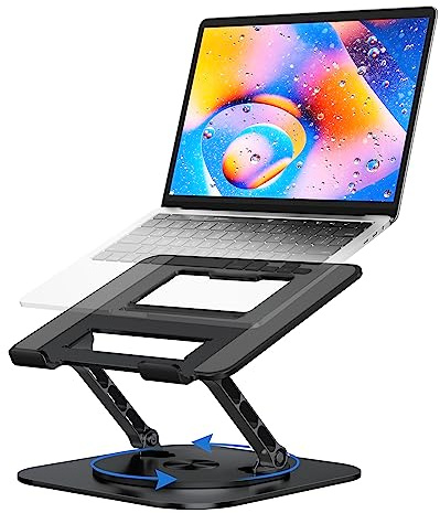 MCHOSE Laptopständer für Schreibtisch, Ergonomische Laptop-Erhöhung mit 360° drehbarer Basis, Faltbarer Notebook-Computerhalter Ständer Kompatibel mit MacBook Air Pro, Dell XPS, mehr 10-17 Zoll