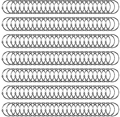 ZEONHEI 200 Stück Buchringe 30mm Silber Bücher Ringe Set Loseblatt Verbinder Ringe Metall Binder Karteikarten Ringe Heftringe für Memo-Ablage, Namensschilder, Schlüsselringe, Scrapbook Album