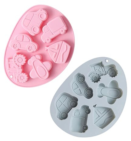 BESTonZON 2 Stück Silikon-Backform Fondant-Formen Schokoladen-Backwerkzeug Fahrzeug-Backform Formen Für Plätzchen Kuchenform Silikon-Muffinform Für Bäckerei -Fahrzeugform