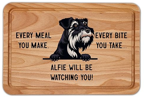 Personalised Schnauzer Chopping Board Cheese Board Kitchen Accessory