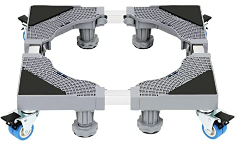 Eulenke Soporte para lavadora de 41 a 65 cm, 8 pies y 4 ruedas para lavadora, base ajustable para lavadora, base de lavadora, pedestal para frigorífico, secadora y congelador