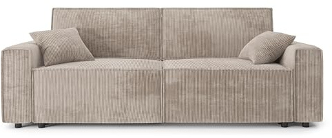 BAÏTA Sofa, rechts, ausziehbar, Mira 3-Sitzer, ausklappbar, Cordsamt, Grau