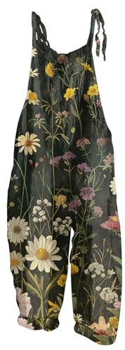 Vasreyy jeans latzhose damen hosenanzug jumpsuit sommer Grüne Musselin Eng Schwarzer Overall Schwarz(XL, Dark Green)