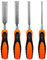 HPMAISON 4PCS Wood Chisel Set, Heavy Duty Woodworking Carving Hand Tools with with Soft Ergonomic Grip Handles 6mm, 12mm,19mm, 25mm (1/4, 1/2, 3/4, 1)