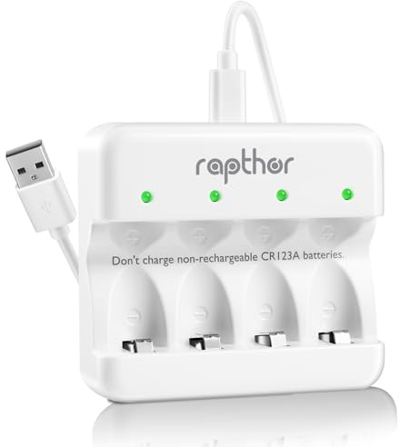 Rapthor CR123A Battery Charger,Quick Charger for Arlo Camera Li-Ion Battery,CE FCC RoHS Certified(Charger Only)