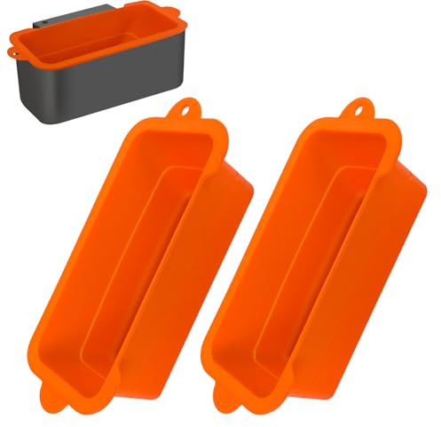 Koolstuffs Silikonfettkoppsfoder för Blackstone 36 28 22 45 cm grillbord, 2-pack återanvändbart fettfångarfoder grill fettbricka tillbehör för Blackstone