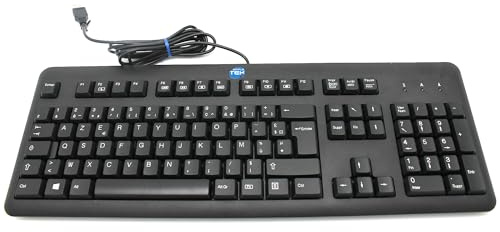 SIMPLETEK - Clavier USB filaire 104 touches disposition AZERTY français compatible KU-1156 (672647-053), Plug & Play