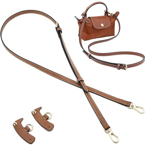 Lederriemen für Taschen,Weich und Stark, für Longchamp Schultergurt, Taschenhenkel für Häkeltaschen Geeignet für Handtaschen, Schulranzen, Rucksäcke (2 Lederschnallen+1 Schultergurt)