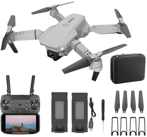 Trendi Foldable Quadcopter Drone with 360° Roll | 150m Range | Dual HD Camera Lens | 25-30 Min Flight Time | Speed Control, Gesture Manipulation, Optical Flow, Avoidance | 2 Batteries (Grey)
