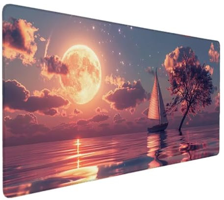 Tapis de Souris de Jeu, Tapis de Souris 1000x500, Grand Tapis de Bureau sous Main Bureau avec Base en Caoutchouc antidérapante pour Gamer, Femme Cadeau Tapis de Souris Ergonomique Violet (Bateau) X-U