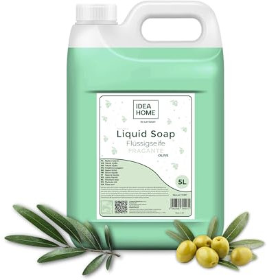 IDEA HOME FRAGANTE Hand Soap Liquid 5L - Soap Canister for All Skin Types - Good Foaming Liquid Soap 5 Litres - Cream Soap Rich in Vitamins and Minerals - OLIVE