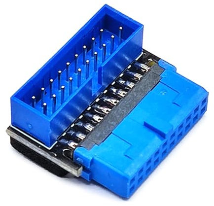 Adattatore di intestazione USB con presa di corrente interna desktop, USB 3.2 19/20 pin per scheda madre di connessione a 90 gradi