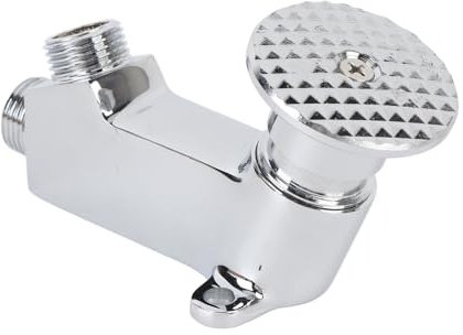 Foot Pedal Water Valve for Faucet Singe, Brass Touchless Pedal Valve, HandsFree Foot Pedal Valve for Basin Water Tap Bathroom Basin Faucet Round