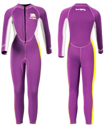 Barn våtdräkter för pojkar flickor 2,5 mm främre dragkedja värmande dykdräkter termiska simsaker vattensporter surfing snorkling simning XL storlek