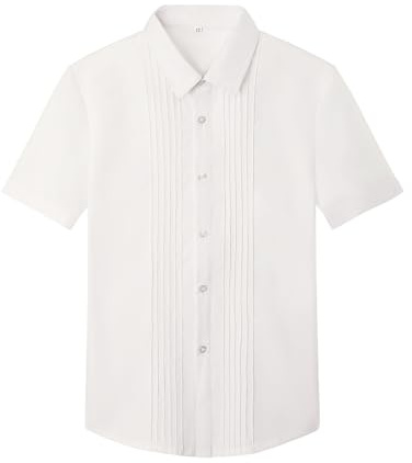 mintgreen Garçon Smoking Chemise Enfants Formelle À Manches Courte Vêtements, 7-14 Ans