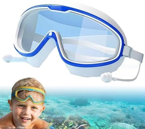 ZGYCHZY Gafas De NatacióN para NiñOs De Alta DefinicióN, De Montura Grande, Impermeables Y Antivaho, con Correa Ajustable, CóModas Y Seguras, Antivaho E Impermeables, VisióN PanoráMica Y Clara