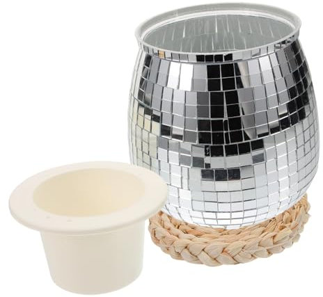 VICASKY Unique Mirror Surface Disco Ball Planter Hanging Flower Pot for Disco Ball Hanging Planter for Garden Decor