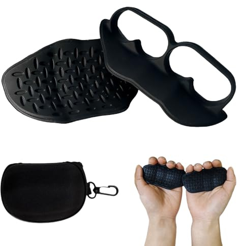 Glamifyr 1 Paire Fitness Grip Pads, Protege Main Musculation Protection Main Musculation pour Le Crosstraining, l’haltérophilie，PULLUP & DIP Grip Pads pour Pull-Ups Fitness Musculation (noir)