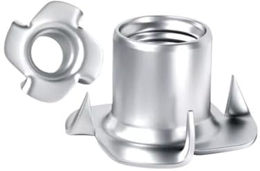 Dado a quattro griffe zincato, dado for altoparlante, dado a T, dadi a T ciechi con perno for mobili M3-M12(M4 (20Pcs))