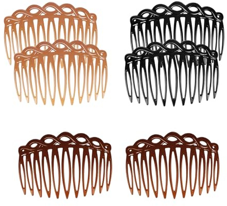 French Hair Combs Slides for Women, Colorful Hair Combs Accessories, 6 Pcs | Smooth Durable Plastic, Curved Secure Hold, Lightweight Design, Suitable for Weddings, Daily Wear and Bridal Styling