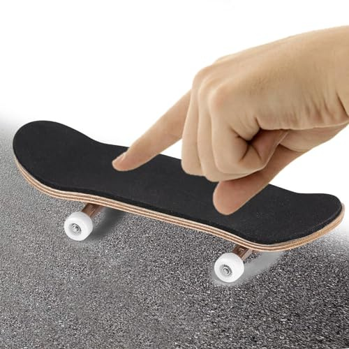 Segutage Fingerboard Professionale, Finger Skate Piccolo Mini Finger Skateboard in Acero di Legno per Adulti Decorazione (Bianco)