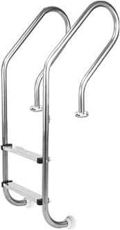 LUOWEIYA Schwimmbadleiter, 3-stufige Pooltreppe Aus Edelstahl mit Rutschfesten Pedalen, Besteigen, Rostfreie Poolleiter für Eingebaute Pools(130cm)
