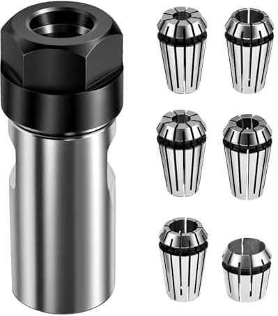 M14 Thread Angle Grinder Extension Rod to Drill Adapter, ER16 Spring Collet Set for (6mm, 1/4, 8mm, 3/8, 10mm, 1/2) Shank Bits, Electric Drill Conversion Kit for Woodworking, Metal, Tile Drilling