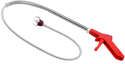 SHINEOFI Herramienta Desatascadora Flexible Extra Larga Gancho de Cuatro Garras para Limpieza y Destape de Tuberías Inodoros y Desagües Domésticos