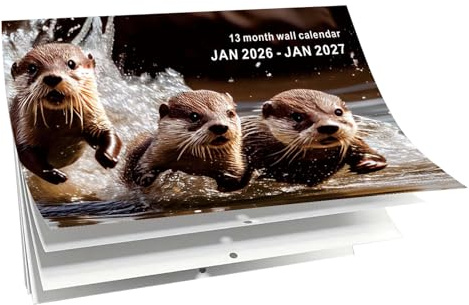 Calendario A Tema Òtter, Posizionamento Versatile, 42x28,5 Cm, Calendario Mensile Con Illustrazioni Di Animali, Agenda Per Montaggio A Parete, Uso Didattico, Per Studenti, Bambini, Adolescenti, Adulti