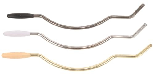 NOLITOY Barra de Vibrato Curva de Acero Inoxidable para Guitarra Eléctrica Punta de Goma Sistema de Trémolo Ajustable y Alta Vibración, Pack de 3 Piezas para Principiantes