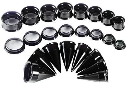 TBOSEN 36PCS Ohr Gauge Stretching Kit Edelstahl Double Flare Legierung Tapers 3 In 1 Stecker Set Öse