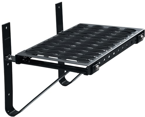 Parotec Dachtritt Laufrost Steigtritt Kaminpodest 40 cm RAL 7016 Anthrazit | Dachtritte für schornsteinfeger, Komplett für Kamin/Wand - feuerverzinkter Stahl, Zinkbeschichtung, korrosionsbeständig