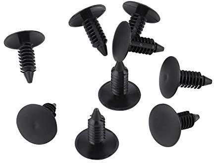 Fydun Raccordi a innesto per puntali a pressione 100 pezzi 6 dimensioni Corpo assortito Car Pin a spillo Rivetto Rivetto Clip Pannello Spingi fermo Bianco e nero