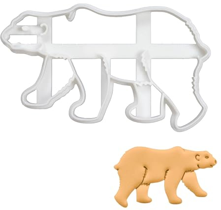 BAKERLOGY Polar Bear Cookie Cutter - Detailed Biscuit Cutter Design for Baking and Crafts, Ideal on Fondant, Dough, Clay