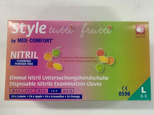 AMPri Nitrilhandschuhe Style Tutti Frutti von Med-Comfort, 100 Handschuhe, Tutti Frutti, Größe L
