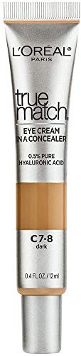 L'Oreal Paris True Match Augencreme im Concealer, 0,5 % Hyaluronsäure, dunkel C7-8, 0,4 fl. Oz