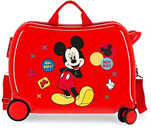Disney Mickey Enjoy the Day Kinder-Koffer Rot 50x38x20 cms Hartschalen ABS Kombinationsschloss 34L 2,1Kgs 4 Räder Handgepäck