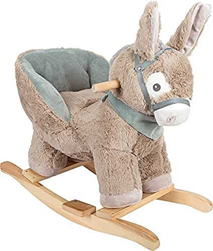 small foot Schaukeltier Esel mit Sitz, für Kinder ab 12 Monaten, aus Plüsch und Holz und mit Griffen, Art. 12210