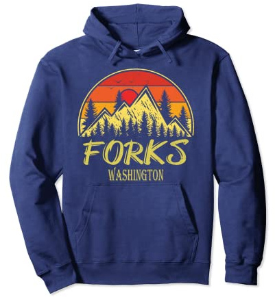 Forks Washington WA Mountains Hike Hiking Souvenir Pullover Hoodie