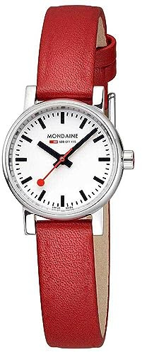 Mondaine Damen Armbanduhr evo2 mit Armband aus veganem Traubenleder, Wasserdichtigkeit: 5 Bar, Gehäusedurchmesser: 26 mm, MSE.26110.LCV