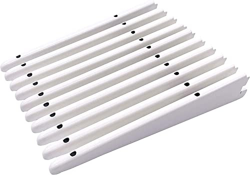 My Shopfittings Twin Slot Shelving White Or Chrome Uprights, Brackets Adjustable Strong Rack Wall Shelf Pack of 10 (WHITE, 32CM OR 320MM)