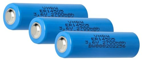 vhbw 3 x ER14505 litiumbatteri kompatibel med Viessmann Trimatik, Trimatik 2 – specialbatterier (2700 mAh, 3,6 V, Li-SOCl2)