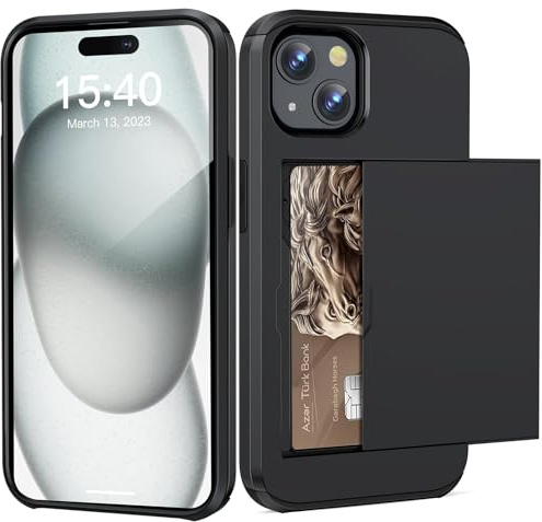 ACOCOBUY Étui Porte-Cartes pour iPhone 15 Coque Portefeuille 6.1 Pouces