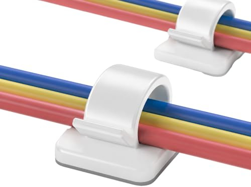 Elfcam® - Selbstklebende Kabelclips für Ethernet Network Kabel Management, Kabelbinder und Kabel im Haus oder im Büro (30 Stück)