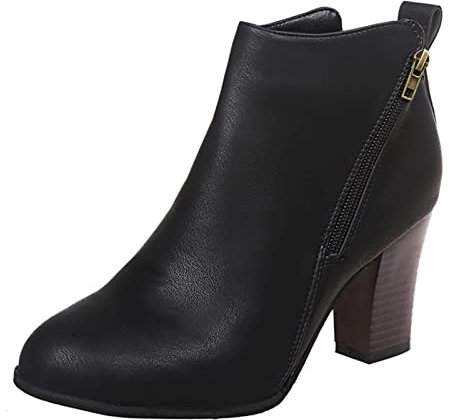 Boots Damen, Weite H Braun Damenstiefeletten Bequemschuhe Niedriger Gefüttert mit Absatz Schnürstiefeletten Ankle Boots Winterstiefel Reißverschluss Bequeme Kurzstiefel Stiefeletten